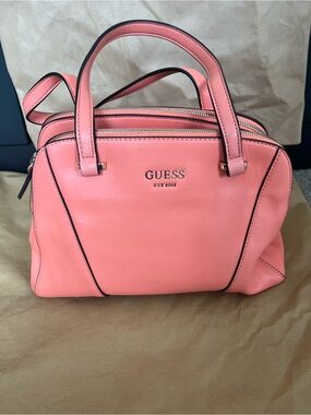 GUESS Coral Pink Double-Zip Satchel